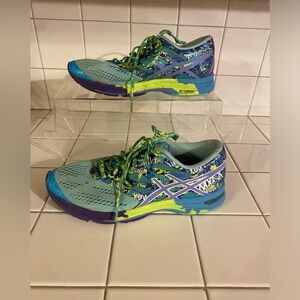 Asics Gel Noosa Tri 10 Blue Graffiti Running Shoes Women’s Size 8 Sneakers T580N